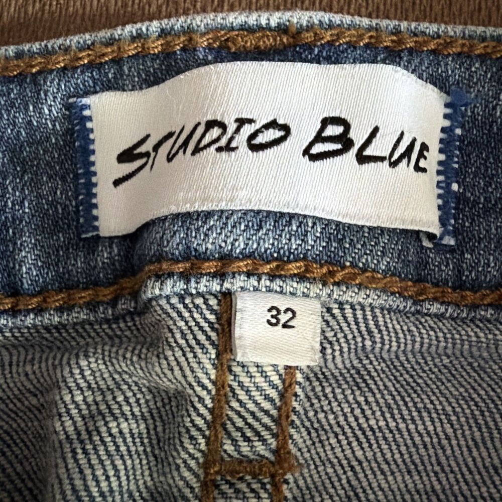 Studio Blue Womens 32 Stretch Med Wash Distressed Skinny Slim Fit 5-Pocket Jeans - Picture 9 of 16